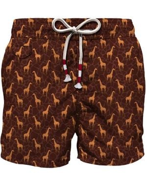 MC2 Saint Barth Short De Bain À Motif Animalier - Brown