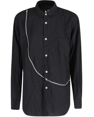 Comme des Garçons Asymmetric Zip-Detail Shirt - Black