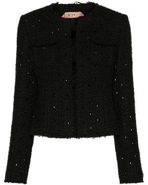 N°21 Crystal-Embellished Jacket - Black