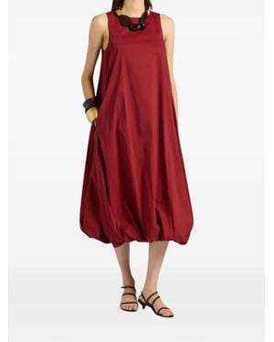 Liviana Conti Jeanne Sleeveless Bubble-Hem Dress - Red