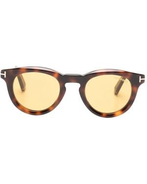 Tom Ford Icon Round-Frame Sunglasses - Natural