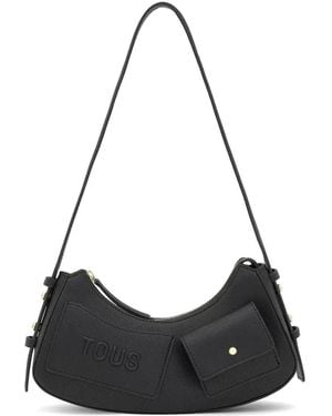 Tous Logo Pocket Shoulder Bag - Black