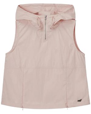 Mini Cream Hooded Zip-Up Vest - Natural