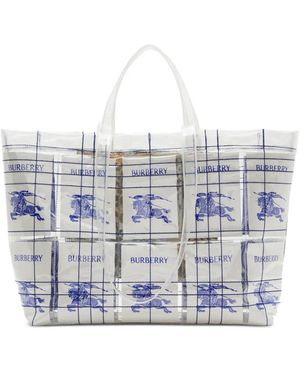 Burberry Doorzichtige Shopper - Wit