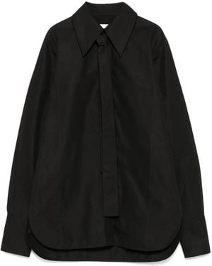 Jil Sander Hemd mit Schleifenkragen - Schwarz