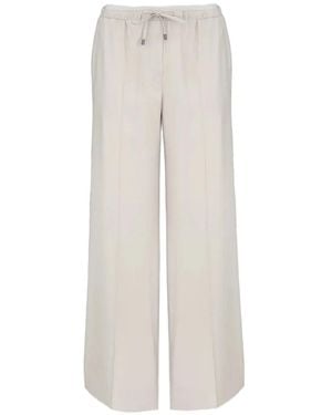 Lorena Antoniazzi Drawstring-Waist Pressed-Crease Trousers - White