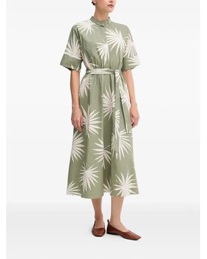 Ouí Buttoned Print Midi Dress - Green