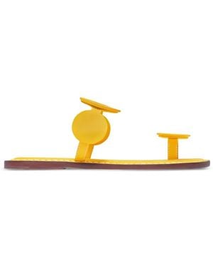 Bernardo New Moon Round-Toe Post Sandals - Metallic
