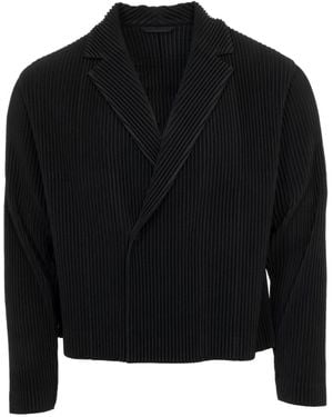 Issey Miyake クロップド ジャケット - ブラック