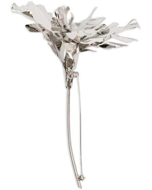 N°21 Floral-Motif Brooch - White
