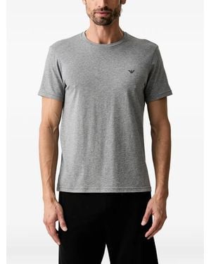 Emporio Armani Logo-Embroidered T-Shirts (Set Of Two) - Grey