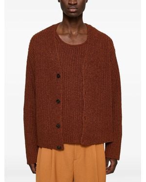 Cmmn Swdn Eldar Tape-Knit Cardigan - Brown