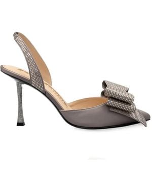 Kat Maconie Mahira Crystal-Embellished Bow-Detail Court Shoes - Metallic