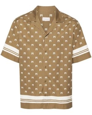 Moncler M-Print Camp Shirt - Brown