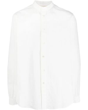 Forme D'expression Band-Collar Cotton Shirt - White