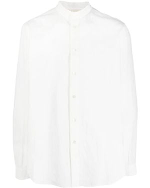 Forme D'expression Band-Collar Cotton Shirt - White