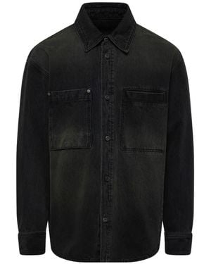WOOYOUNGMI Washed Denim Shirt - Black