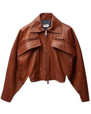 Versace Leather Blouson - Brown