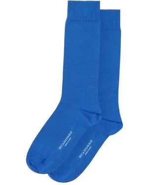 SCAROSSO Text Print Socks - Blue