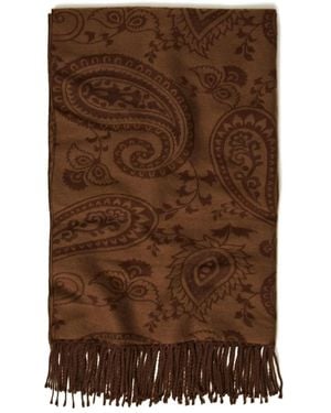 Twinset Paisley-Pattern Scarf - Brown