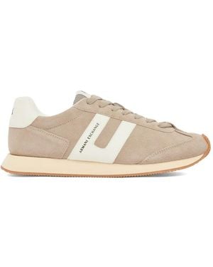 ARMANI EXCHANGE Logo-Print Panelled Trainers - White