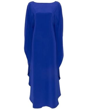 Gianluca Capannolo Iris Cape-Style Slit-Sleeve Maxi Dress - Blue