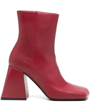 Vic Matié Smooth Leather Ankle Boots - Red