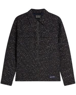 Scotch & Soda Zip-Up Tweed Jacket - Black