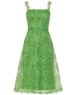 Carolina Herrera Hydrangea Guipure-Lace Midi Dress - Green