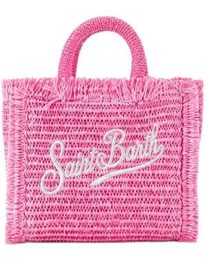MC2 Saint Barth Micro Vanity Logo-Embroidered Tote Bag - Pink