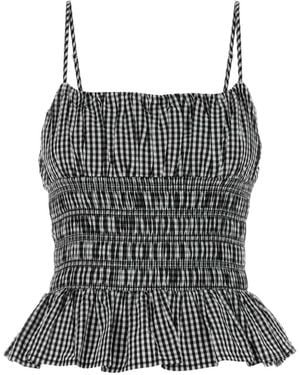 MICHAEL Michael Kors Embroidered Poplin Top - Black