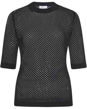 Rosetta Getty メッシュ トップ - ブラック