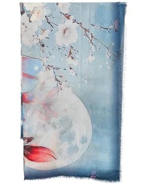 D'Aniello Schal Mit Print - Blau