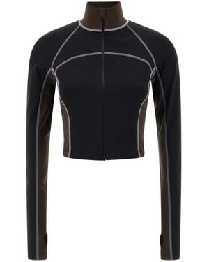 Fendi Logo-Print High-Neck Top - Black