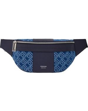Ferragamo Marsupio Con Monogramma Jacquard - Blu