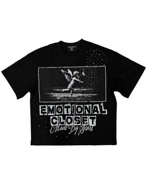 Mixed Emotions Angel-Print Cotton T-Shirt - Black