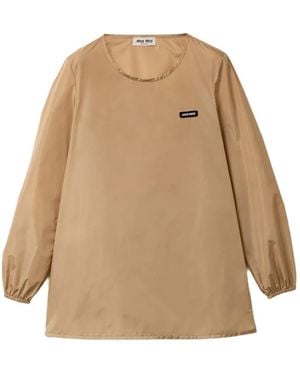 Miu Miu Robe En Tissu Technique - Natural