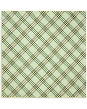 Burberry Check Silk Scarf - Green