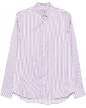 Canali Gestreiftes Hemd - Lila