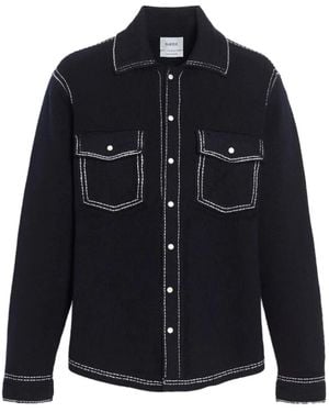 Barrie コントラストステッチ シャツジャケット - ブルー