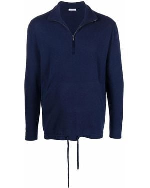 Malo Maglione Con Zip - Blu
