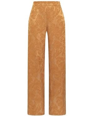 Maliparmi Damask-Jacquard Trousers - Natural