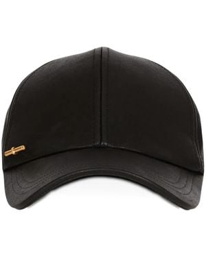 Balmain Baseballkappe Aus Lammleder - Schwarz