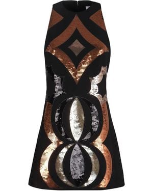 PUCCI A-Line Sequin Sleeveless Mini Dress - Black