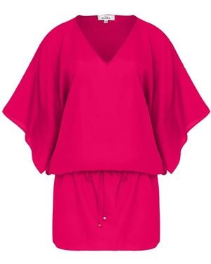 Amir Slama V-Neck Mini Beach Dress - Pink