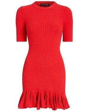 Proenza Schouler Leandra Ribbed Mini Dress - Red