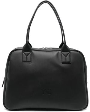 Y-3 Bolso de hombro mediano con logo en relieve - Negro
