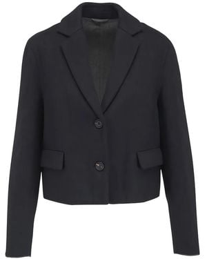 Brunello Cucinelli Notched-Lapel Two-Button Jacket - Blue