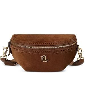 Ralph Lauren Perforated Suede Belt Bag - Brown
