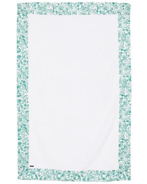 Kiton Floral-Border Beach Towel - Blue